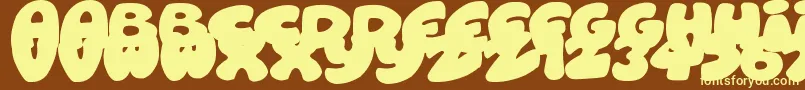 RoundishToons Font – Yellow Fonts on Brown Background