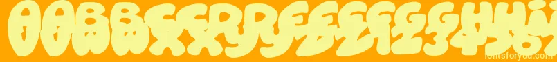 RoundishToons Font – Yellow Fonts on Orange Background
