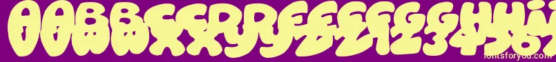 RoundishToons Font – Yellow Fonts on Purple Background