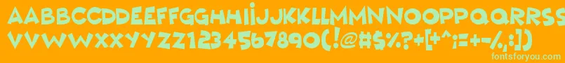 MushyLove Font – Green Fonts on Orange Background