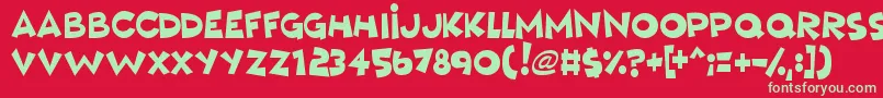 フォントMushyLove – 赤い背景に緑の文字