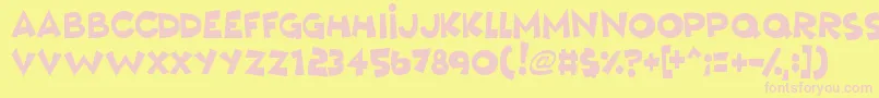 MushyLove-fontti – vaaleanpunaiset fontit keltaisella taustalla