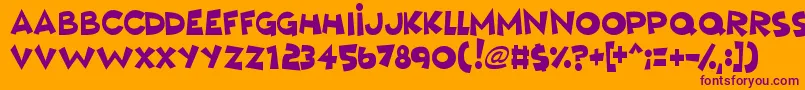 フォントMushyLove – オレンジの背景に紫のフォント