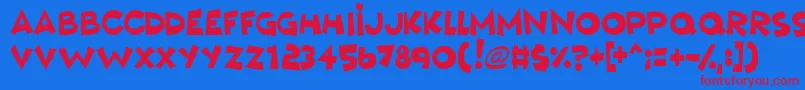 MushyLove Font – Red Fonts on Blue Background