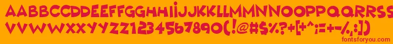 MushyLove Font – Red Fonts on Orange Background