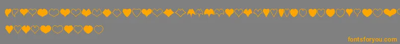 HeartShapes Font – Orange Fonts on Gray Background