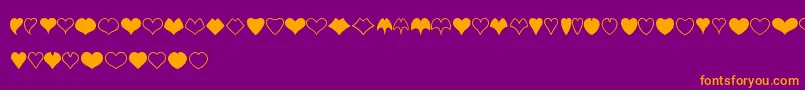 HeartShapes Font – Orange Fonts on Purple Background