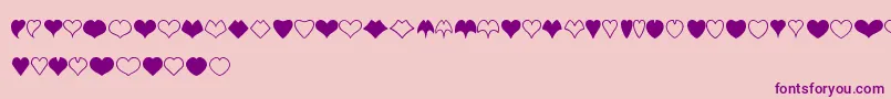 HeartShapes Font – Purple Fonts on Pink Background