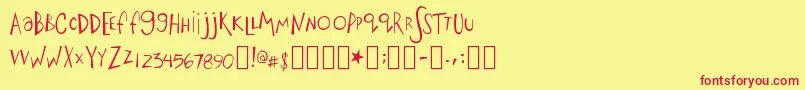 fuente BigFishEnsemble – Fuentes Rojas Sobre Fondo Amarillo