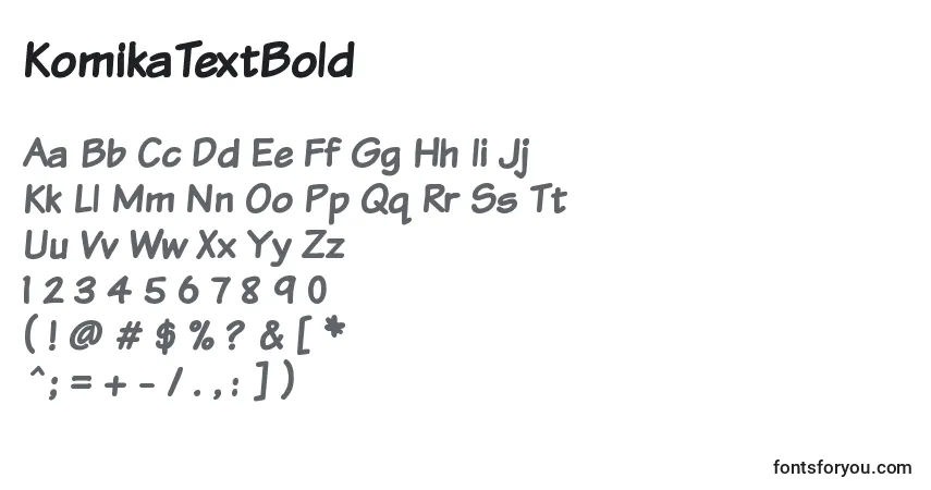A fonte KomikaTextBold – alfabeto, números, caracteres especiais