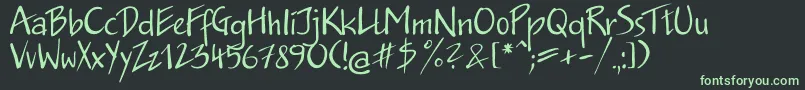 フォントJakobc – 黒い背景に緑の文字