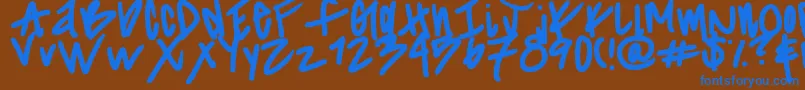 Striiikerr Font – Blue Fonts on Brown Background