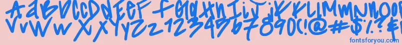 Striiikerr Font – Blue Fonts on Pink Background