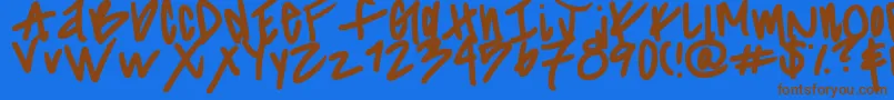 Striiikerr Font – Brown Fonts on Blue Background