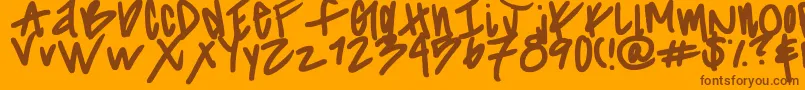 Striiikerr Font – Brown Fonts on Orange Background