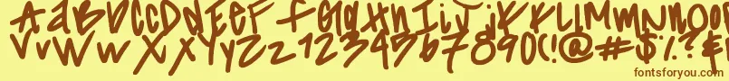 Striiikerr Font – Brown Fonts on Yellow Background
