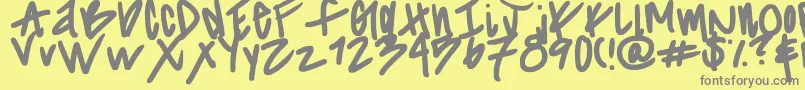Striiikerr Font – Gray Fonts on Yellow Background
