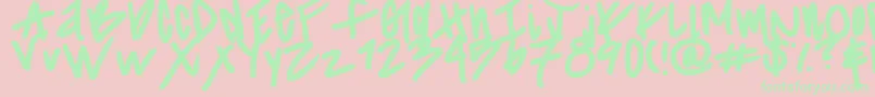 Striiikerr Font – Green Fonts on Pink Background