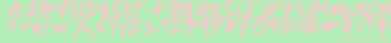 Fonte Striiikerr – fontes rosa em um fundo verde