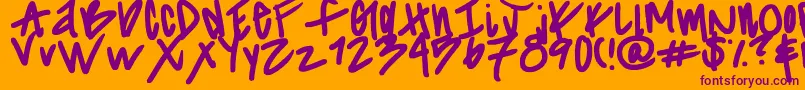 Striiikerr Font – Purple Fonts on Orange Background