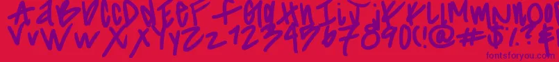 Striiikerr Font – Purple Fonts on Red Background