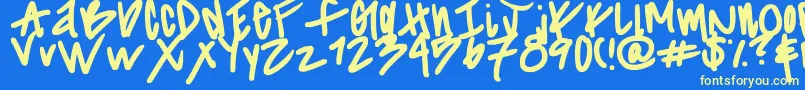 Striiikerr Font – Yellow Fonts on Blue Background