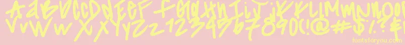Striiikerr Font – Yellow Fonts on Pink Background