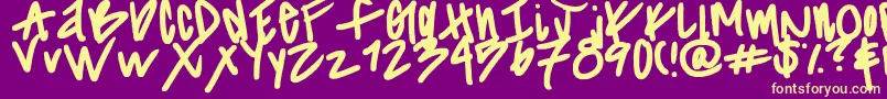 Striiikerr Font – Yellow Fonts on Purple Background
