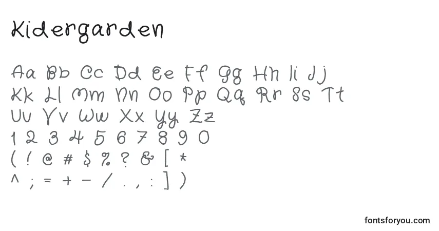 Czcionka Kidergarden – alfabet, cyfry, specjalne znaki