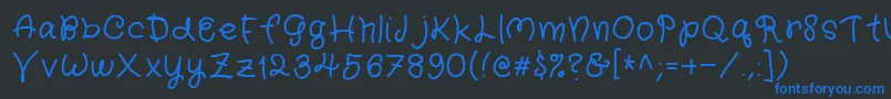 Kidergarden Font – Blue Fonts on Black Background
