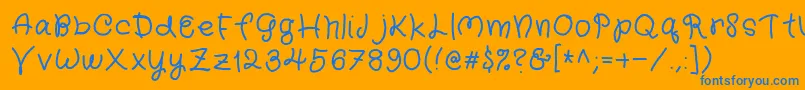 Kidergarden Font – Blue Fonts on Orange Background