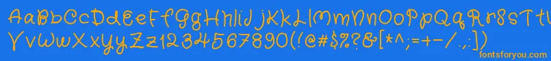 Kidergarden Font – Orange Fonts on Blue Background