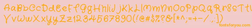 Kidergarden Font – Orange Fonts on Pink Background