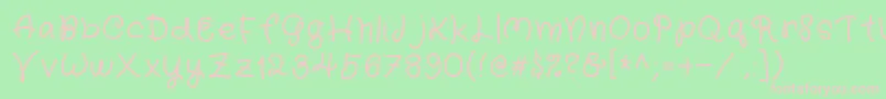 Kidergarden Font – Pink Fonts on Green Background