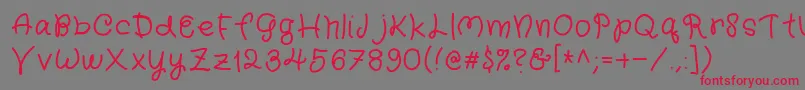 Kidergarden Font – Red Fonts on Gray Background