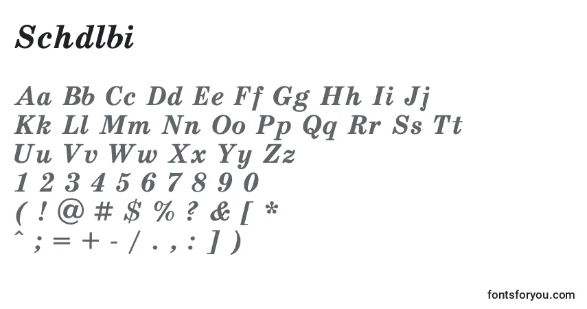 A fonte Schdlbi – alfabeto, números, caracteres especiais