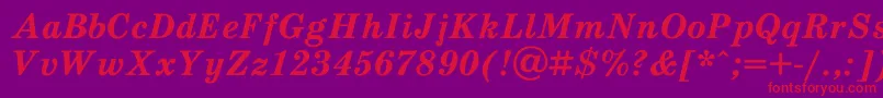 フォントSchdlbi – 紫の背景に赤い文字