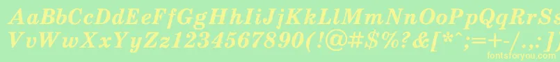 Schdlbi Font – Yellow Fonts on Green Background