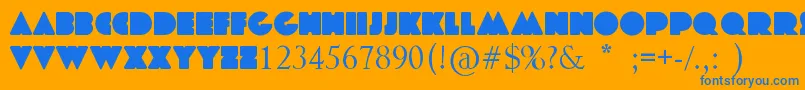 フォントMajorminus – オレンジの背景に青い文字