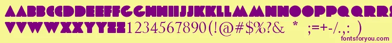 Majorminus Font – Purple Fonts on Yellow Background