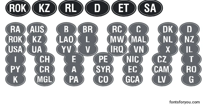 Schriftart Kkodes – Alphabet, Zahlen, spezielle Symbole