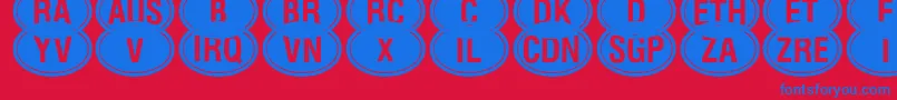 Kkodes-fontti – siniset fontit punaisella taustalla