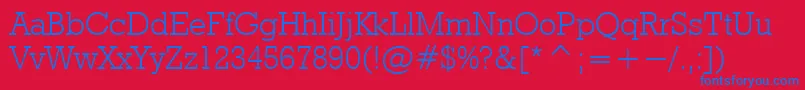 RodeolightNormal-Schriftart – Blaue Schriften auf rotem Hintergrund