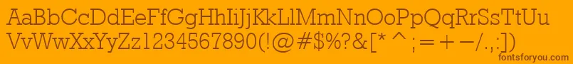 RodeolightNormal-Schriftart – Braune Schriften auf orangefarbenem Hintergrund