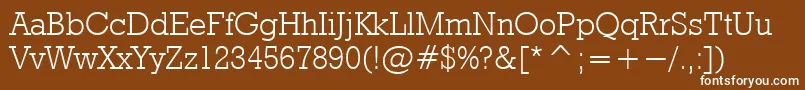 RodeolightNormal-Schriftart – Weiße Schriften auf braunem Hintergrund