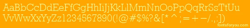 RodeolightNormal Font – Yellow Fonts on Orange Background
