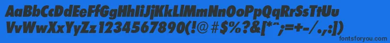 LimerickcdserialHeavyItalic Font – Black Fonts on Blue Background