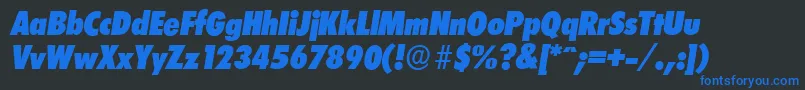 LimerickcdserialHeavyItalic Font – Blue Fonts on Black Background