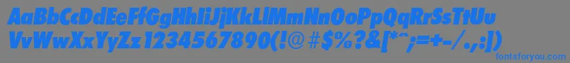 LimerickcdserialHeavyItalic Font – Blue Fonts on Gray Background