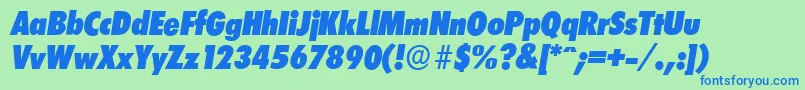 LimerickcdserialHeavyItalic Font – Blue Fonts on Green Background